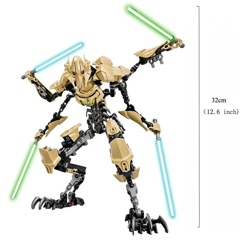 32cm Ksz714 Star Toy Anime General Robot Grievous With Lightsaber Hilt Combat Wea Model Building Blocks Action Figure Gifts