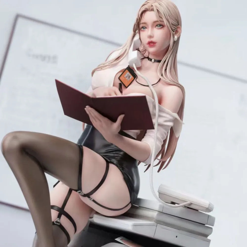 Anime Stuffed Pretty Girl AI Private Female Secretary Bunny Girl Second Round Uniform Series Desktop Case Model Ornament