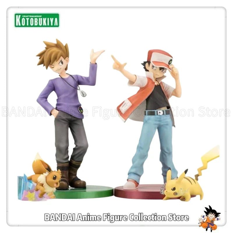 In Stock Original Kotobukiya Pokemon Figure Series GREEN with EIEVUI RED with PIKACHU 1/8 Scale Pre-Painted Figure Anime Toys