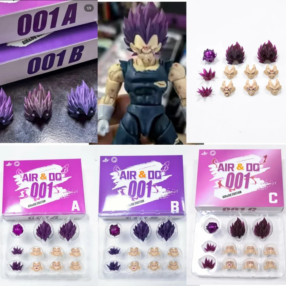 NEW Air&OQ Studio Dragon Ball Shf Super Saiyan Figure SSJ Majin Vegeta Head Accessories Vegeta Action Figures Heads Accessories