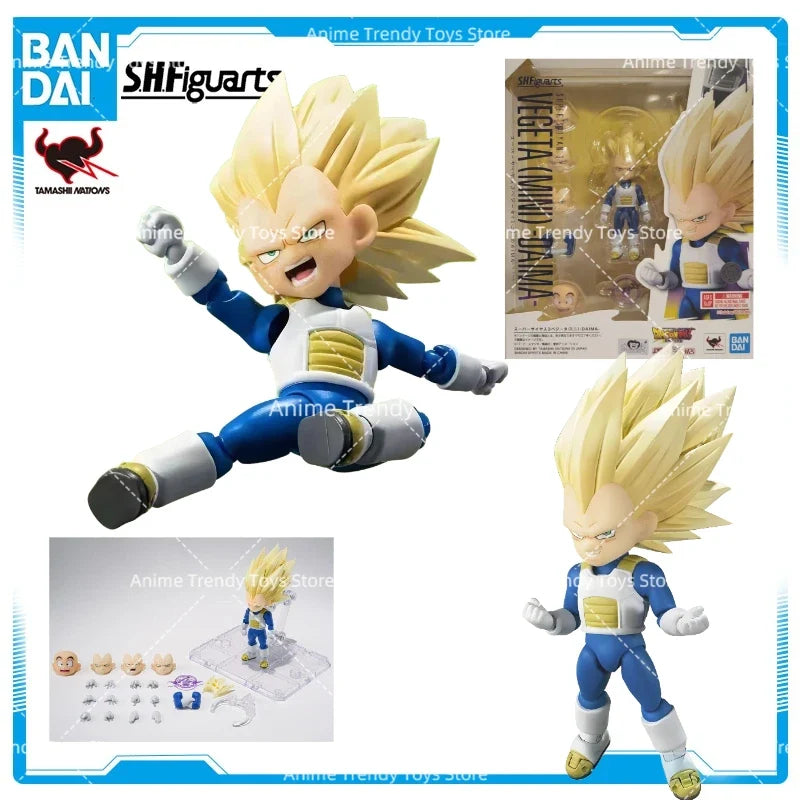 In stock Original Bandai Dragon Ball Model SHFiguarts Action Figures Super Saiya Vegeta Mini Daima Anime Brinquedos Toys WY