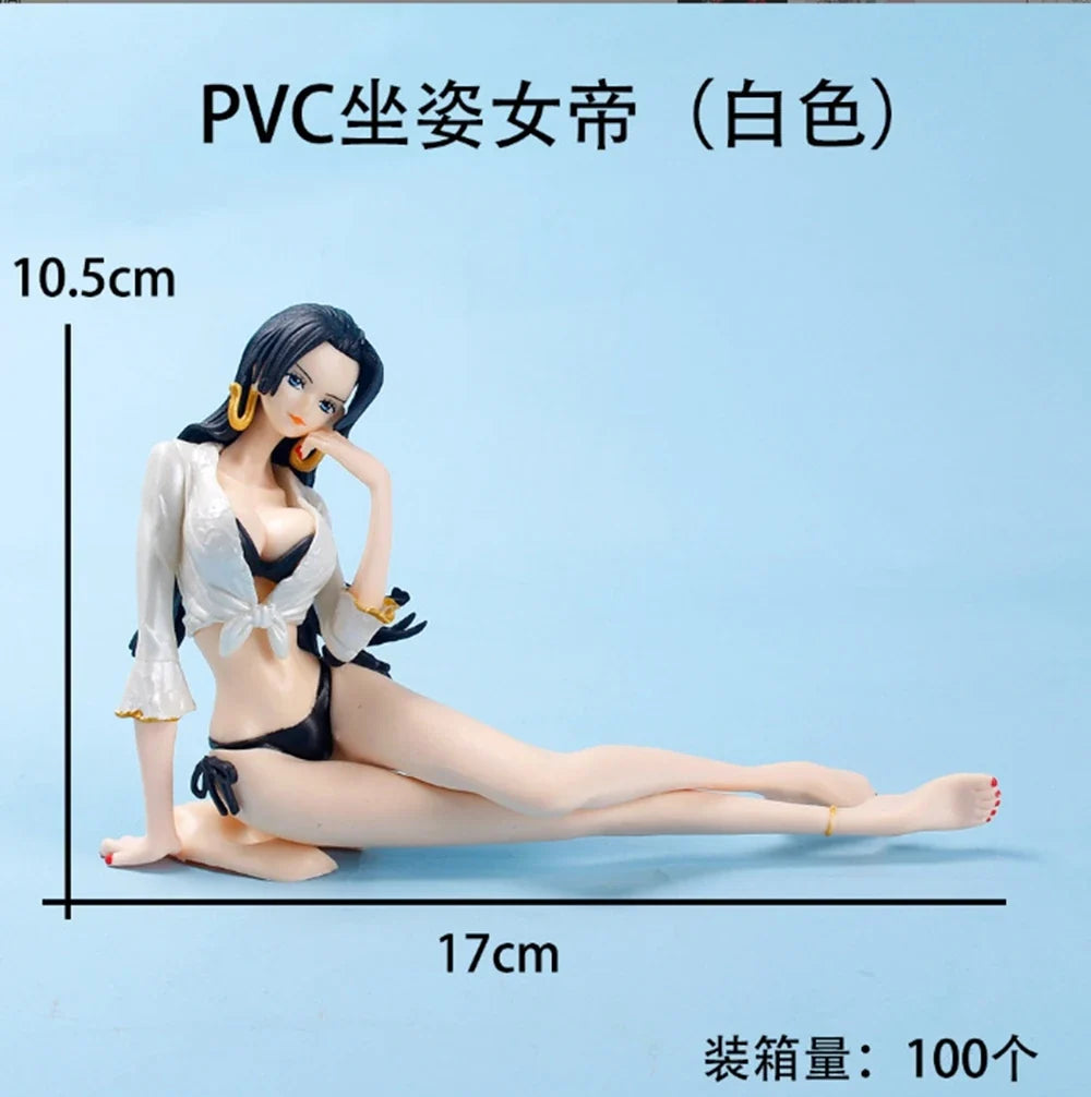 11CM Anime One Piece Boa·Hancock Figure GLITTER＆GLAMOURS Sitting Position Swimsuit Model Toy Gift Collection Action Figure PVC