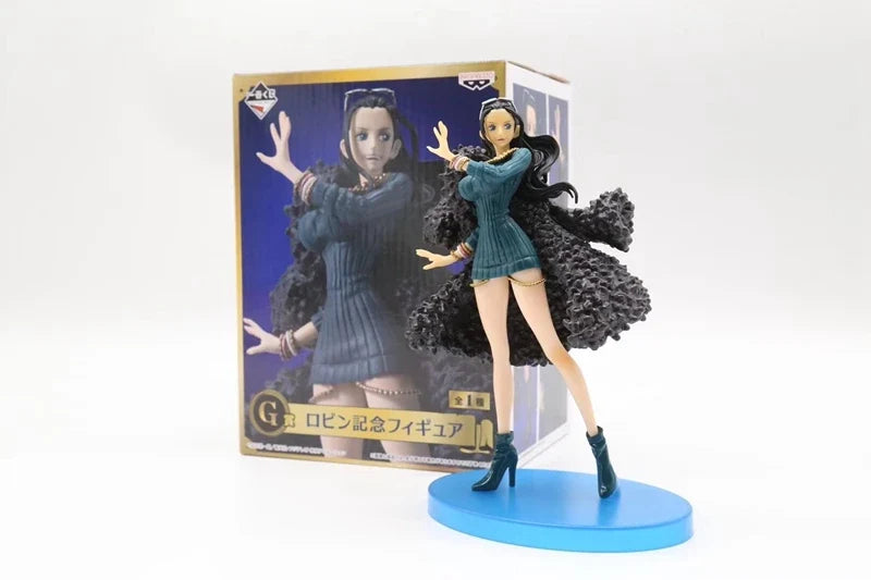 One Piece 20th Anniversary Anime Figures Blue Clothes Luffy Nami Robin Zorro Action Figure Collection Model Toys Birthday Gifts