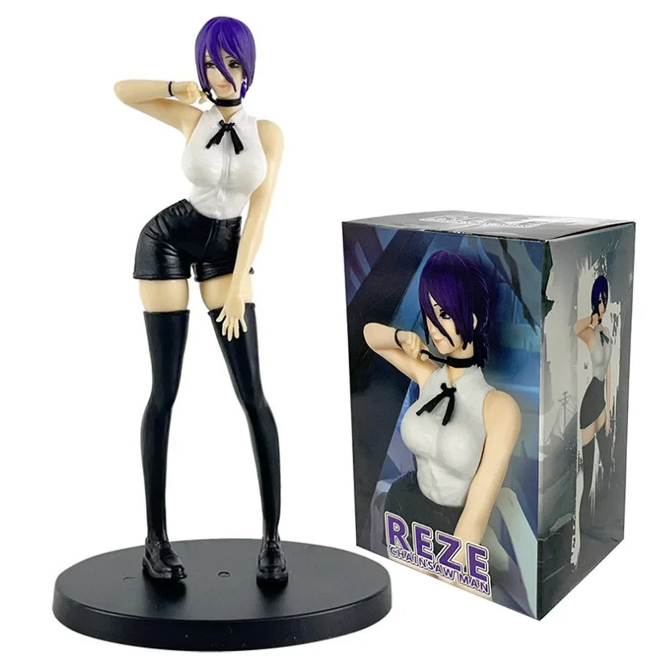 Anime Chainsaw Man 19cm Reze Bomber Demon Figure Bomu PVC Anime Action Model Set Toy Room Decoration Collect Festvial Gift