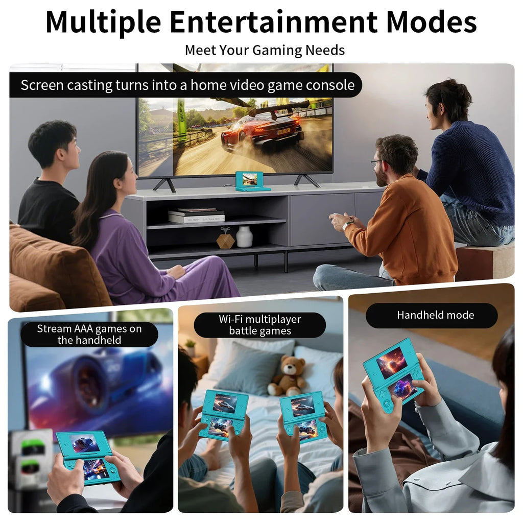 Anbernic RG DS Handheld Game Console Player Dual 4.0 IPS Screen Android 14 Dual App Split Retro Video Game Consoles  Hall Switch