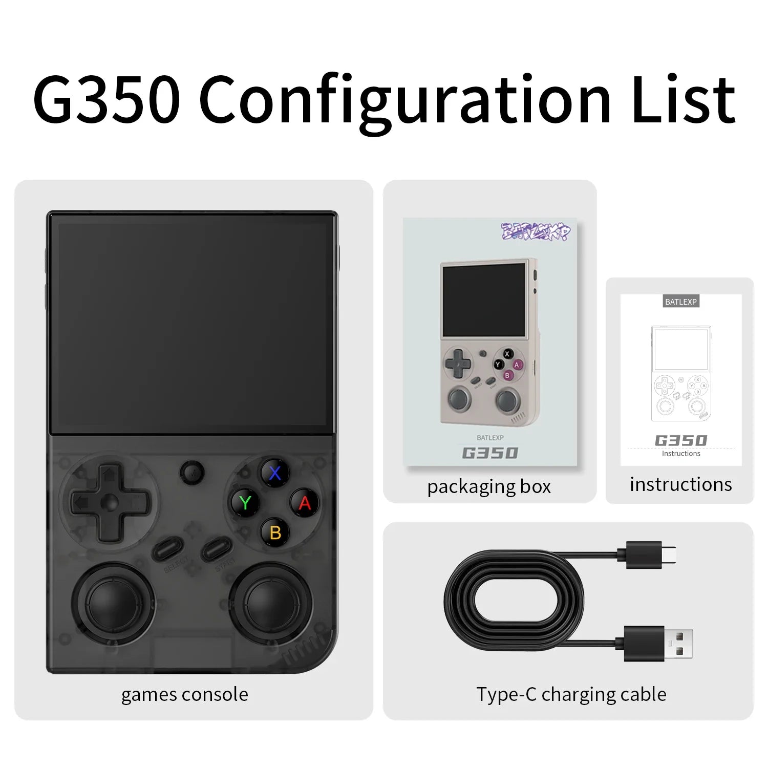 AMPOWN G350 Portable Game Console 3.5 Inch IPS Handheld Game Players Retro Video Game Consolas 3200mAh Linux Mini WIFI C2C