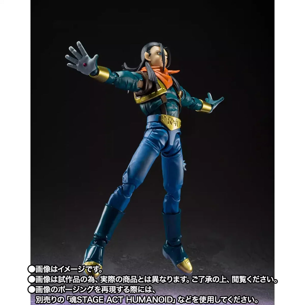 Original S.H.Figuarts Dragon Ball GT Super Android 17 Anime Figure Toy BANDAI Genuine PVC Model Collection Action Figurine Gift