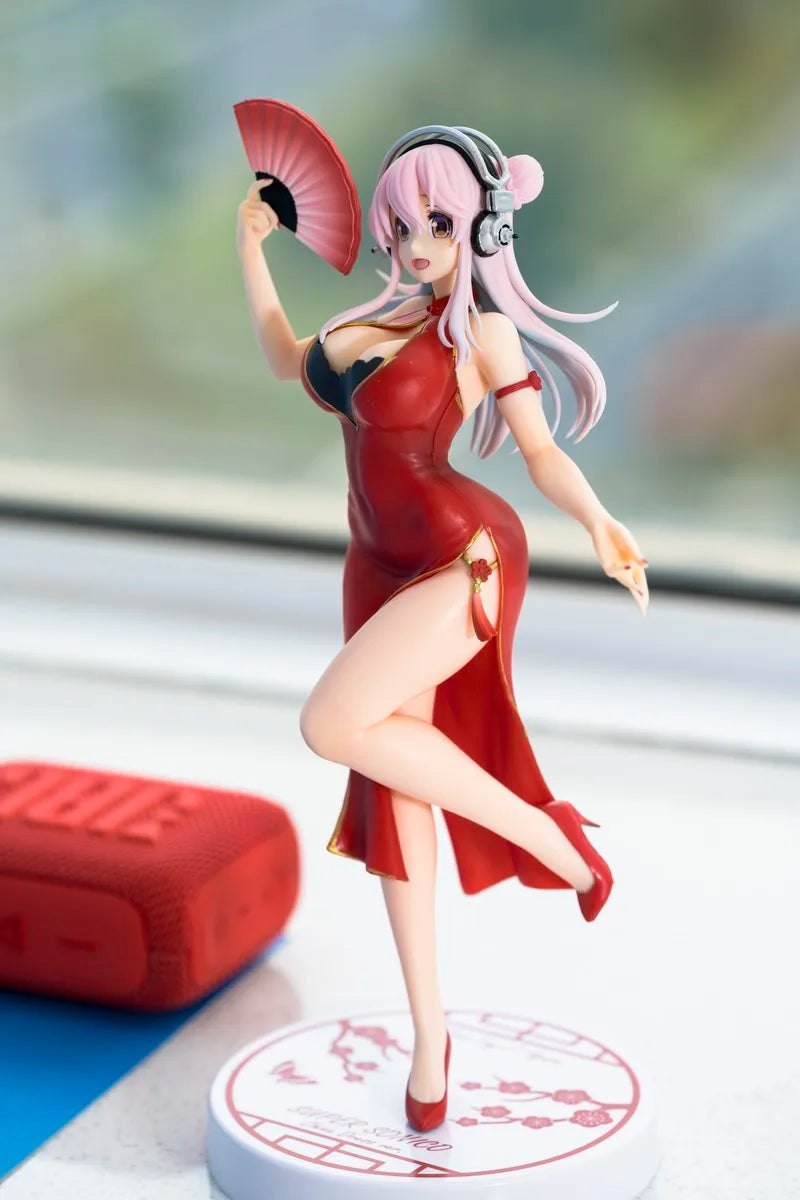 Original Furyu 30cm Super Sonico Anime Action Figures Bunny Girl Tuxedo Pvc Model Figurine Toys Collection Desktop Ornaments