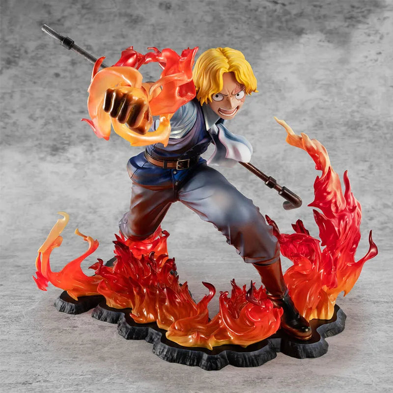 Bandai Genuine Mega House POP Limited Edition ONE PIECE SABO -Fire Fist Inheritance- Anime Action Figure Model Toy Gift Children
