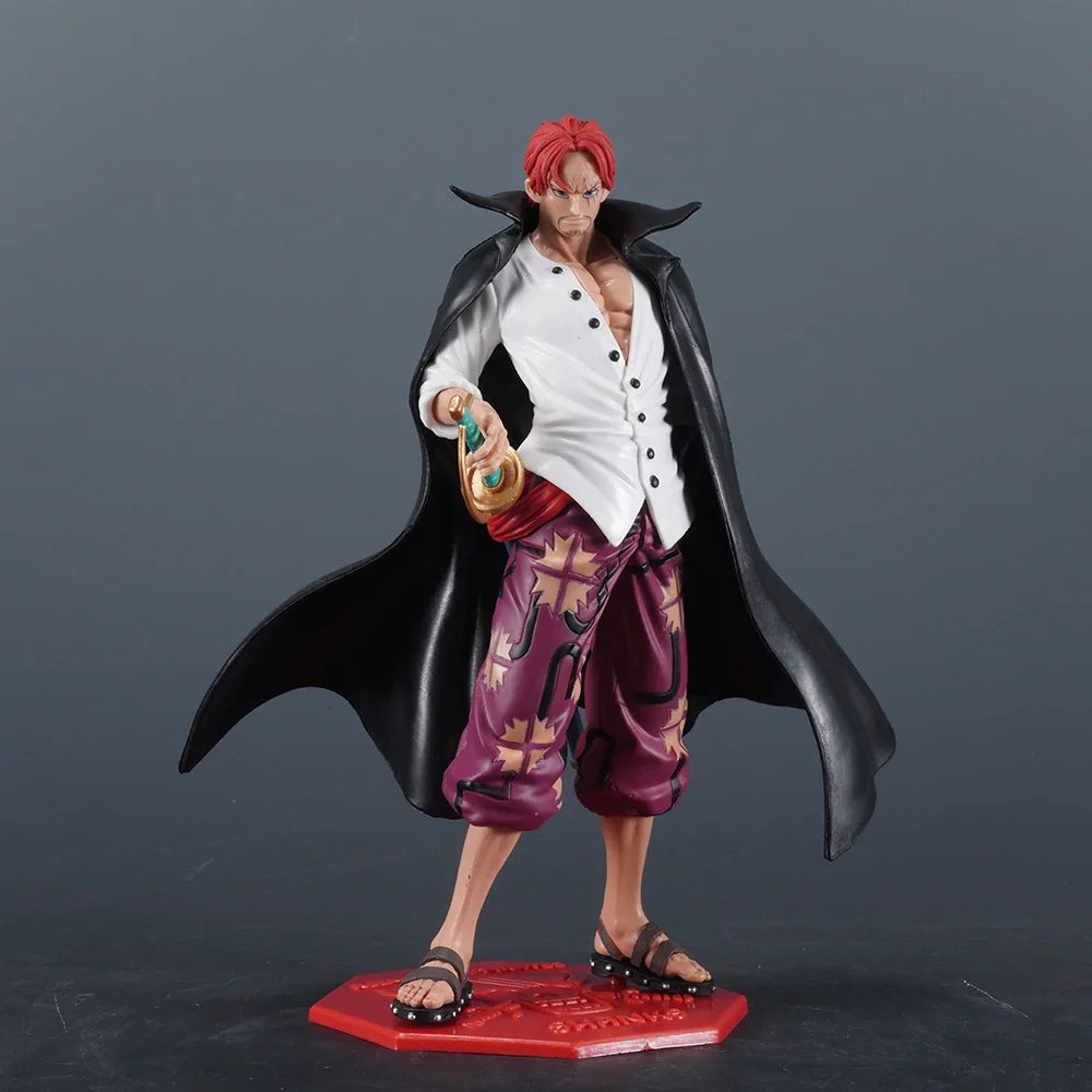 24.5cm Anime Figure One Piece Figure Shanks Figure Luffy PVC Statue Collectible Model Toys Gifts