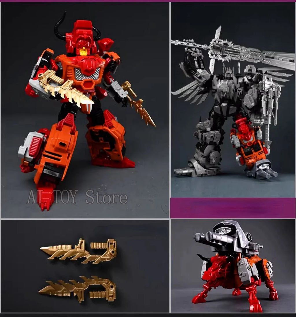 JinBao Predaking Transformation Cool Anime  5 in 1 Action Figure Robot Car Military Tank Model Toys Gifts Onslaugh Oversize 43CM