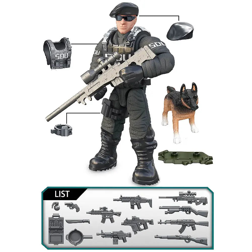World War 2 WW2 Army Military Soldiers SWAT Special Force Figures Model Building Blocks Bricks Children's Toys Gift 1pcs Random