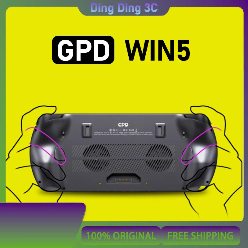 New GPD Win5 7" 120Hz 1080P LTPS Screen Handheld Gaming Console AMD395 M.2 2280 SSD Windows11 RGB Ergonomic Handheld Game Player