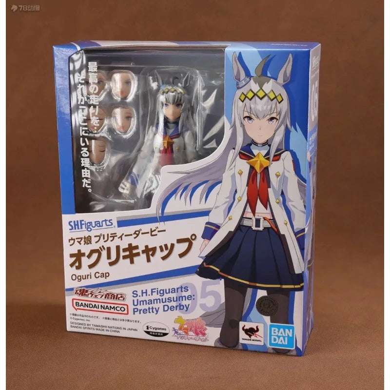Bandai Original SHF Pretty Derby Oguri Cap Tamamo Cross Umamusume Action Figure Toys for Boys Girls Kids Gift Collectible