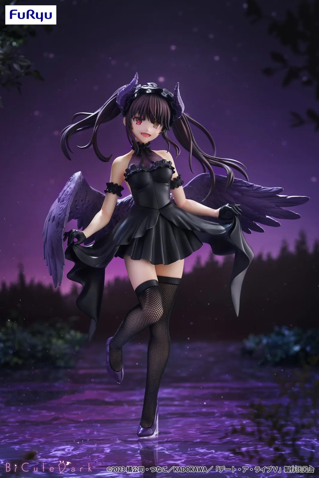 In Stock FuRyu BiCute Dark Tokisaki Kurumi Little Devil Desktop Cute Doll Anime Action Figure Toy Gift Model Collection