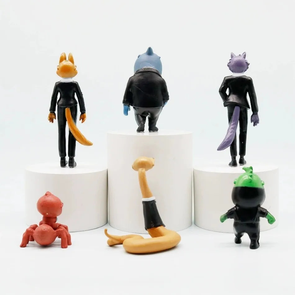 6pcs Movie The Bad Guys action figure Toys Kawaii Wolf Piranha Snake Shark Tarantula Anime Doll PVC Animal Toy birthday  Gift