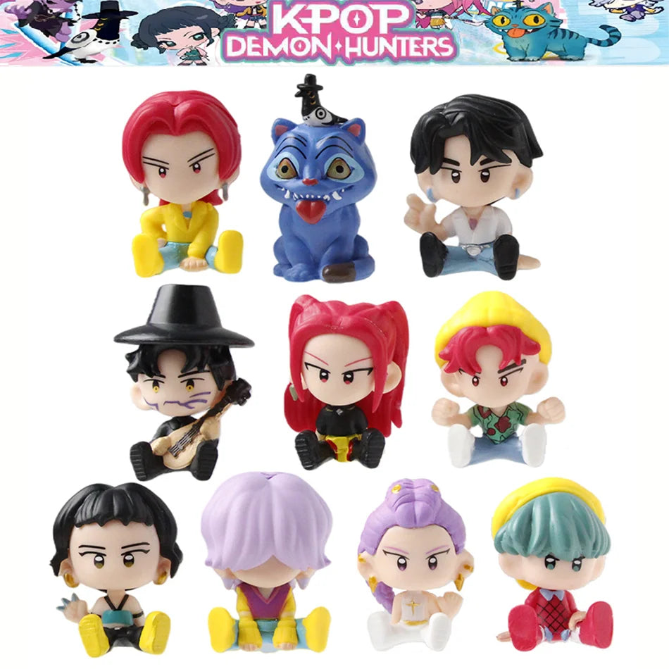 HOT Anime Kpop Demon Hunters Witch Hunter Figure High Appearance Q Version Doll Girls/Boys Group Decorative Doll Holiday Gifts