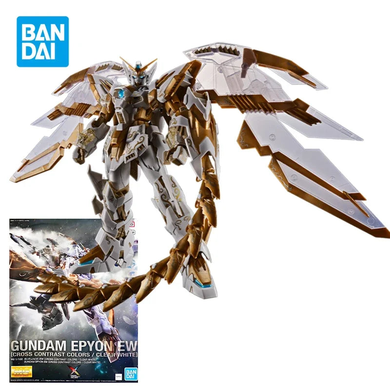 Bandai MG 1/100 Gundam Epyon EW Action Figure Wing Gundam Zero EW Cross Contrast Colors Plastic Model Kit Collection Gunpla Gift