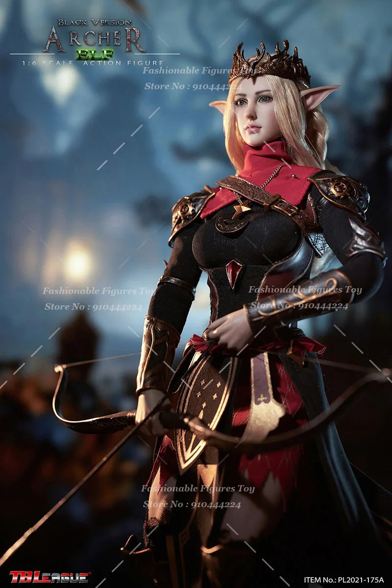 TBLeague Pl2021-175 1/6 Women Soldier Elf Archer Black Fighter Full Set 12Inch Action Figure Model Fans Holiday Gifts Collection