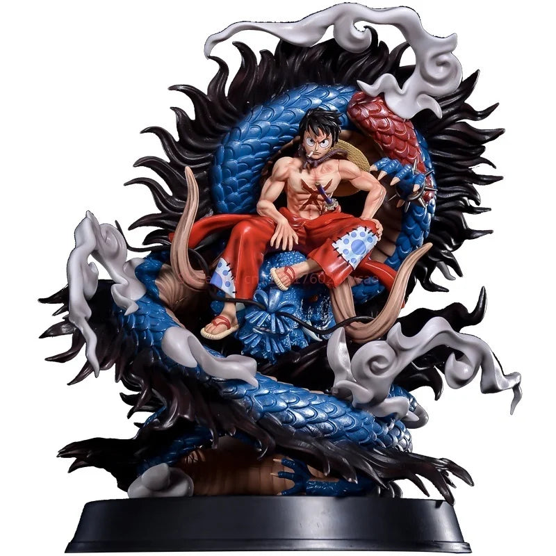 39cm Anime One Piece Figure Kaidou Vs Luffy Action Figures Pvc Model Collection Statue Desktop Decoration Doll Toy Birthday Gift