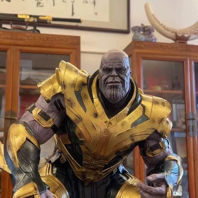 1/4 The Avengers Figure Thanos Sitting Posture Magnetic Suction Anime Model Resin Desktop Ornament Decorations Children Toys