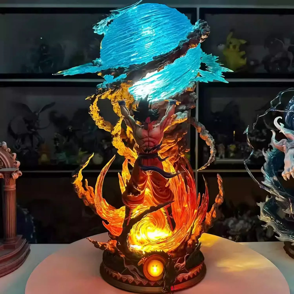 25cm Dragon Ball Z Son Goku Super Genki  Pvc Figure Luminous Led Statue Anime Collectible Perfect Gift Fans Display Shelf Decor