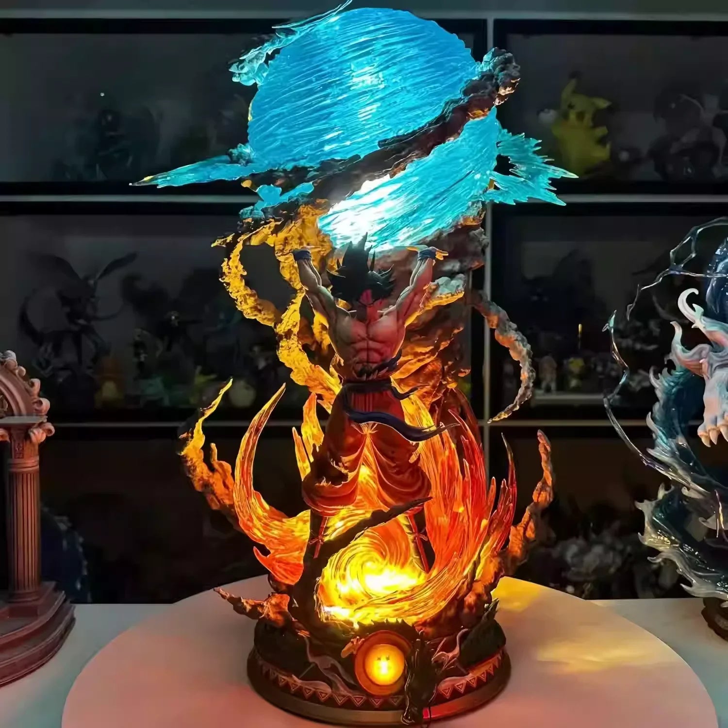 25cm Dragon Ball Z Son Goku Super Genki  Pvc Figure Luminous Led Statue Anime Collectible Perfect Gift Fans Display Shelf Decor