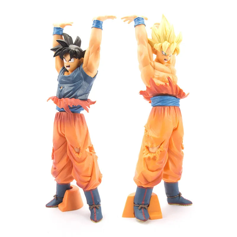 25cm Dragon Ball Dragon Ball Budokai Two-color Super Spirit Battle-damaged Goku Action Figure Collection Model Toy