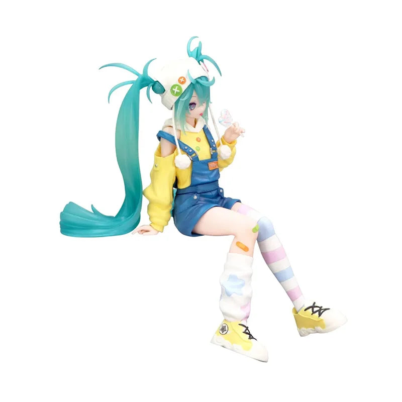 Original FuRyu Anime Figure Hatsune Miku Lollipop Noddle Stopper Toys Action Figurine PVC Model Collection Doll Gift