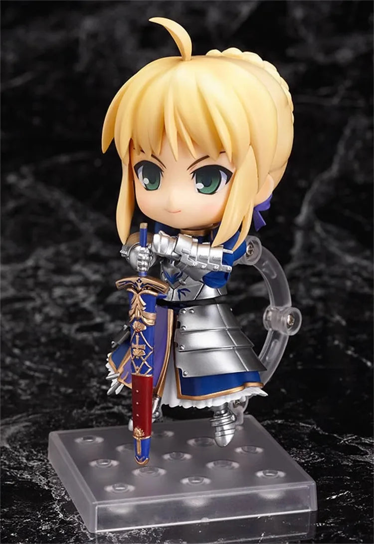 Anime 121 Fate Stay Night Saber Action Figure Q version Collection Model Toys 10cm Gift For Kids Birthday Present