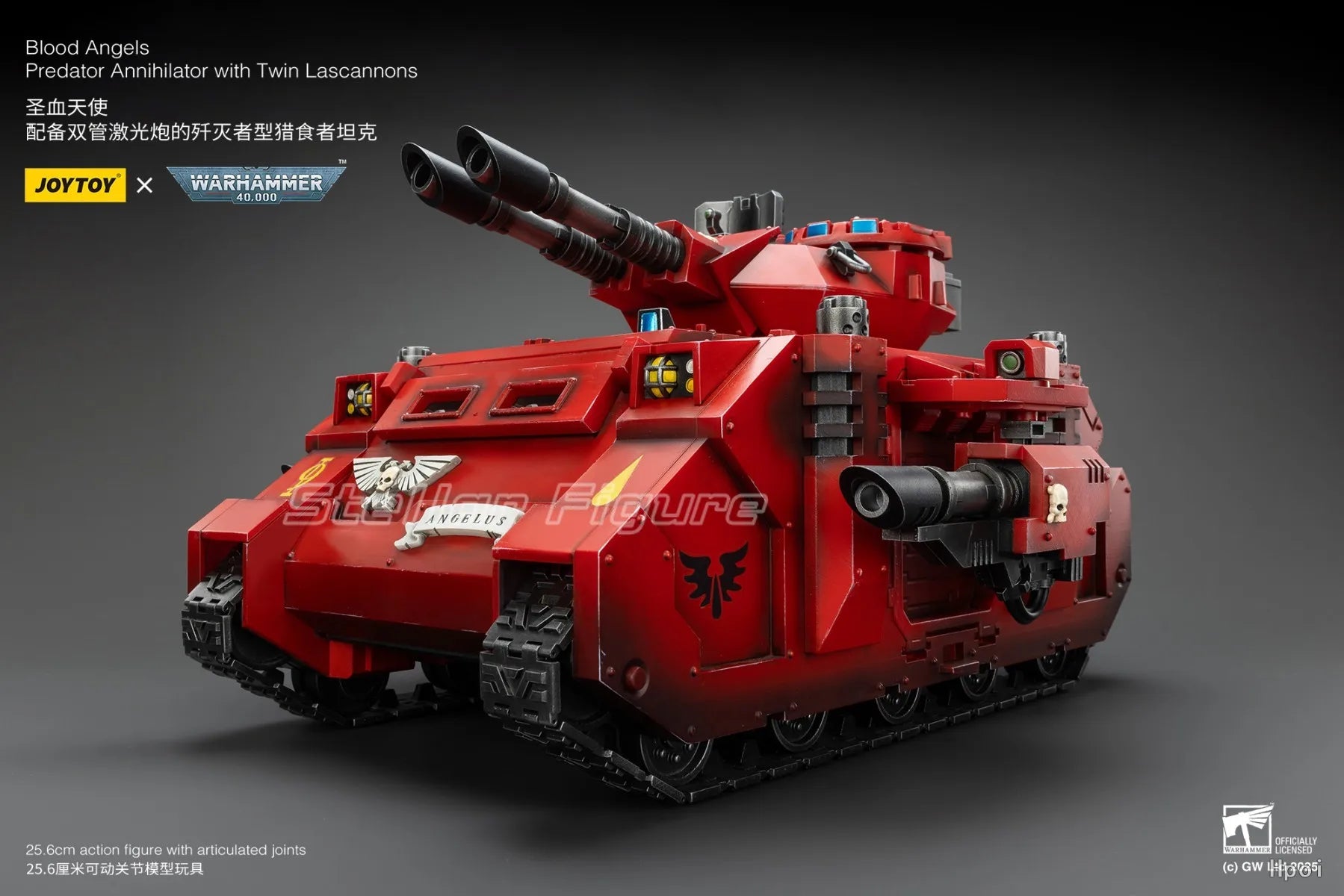 [PRE PEDIDO] JOYTOY Warhammer 40K 1/18 Blood Angels Predator Annihilator con figuras militares de Anime Twin Lascannons