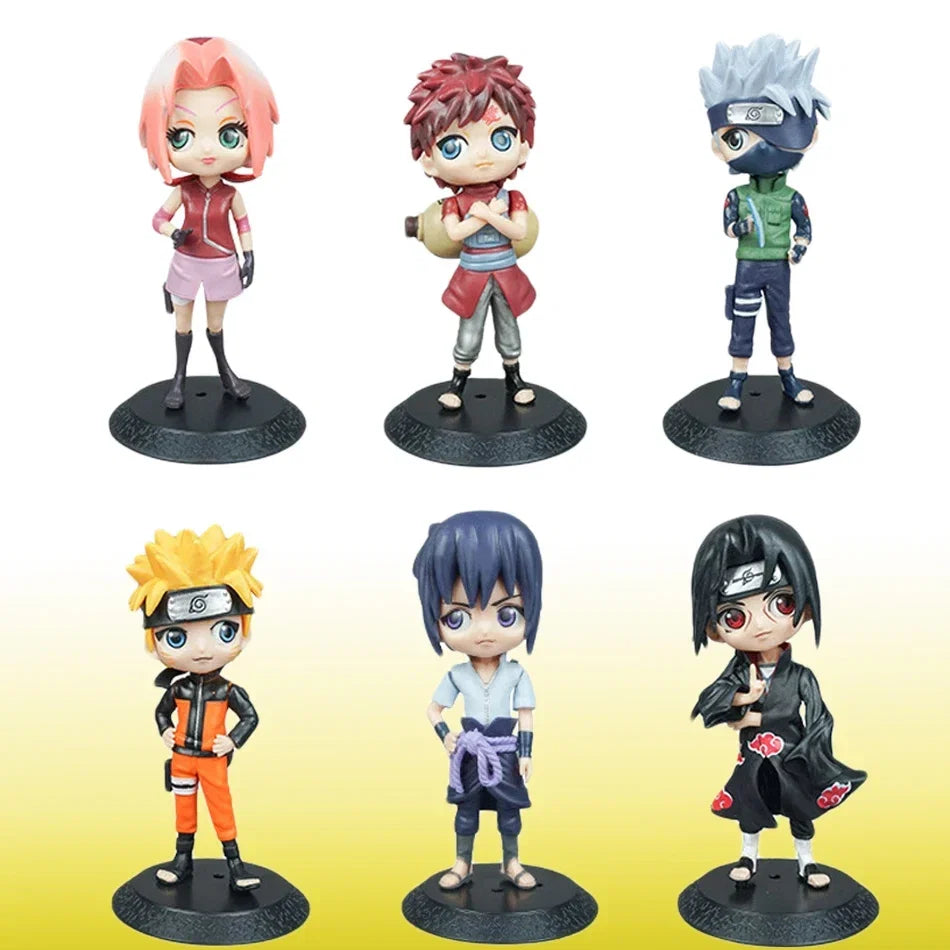 6pcs-set Anime Naruto Figures Sakura Action Uchiha Gaara Kakashi PVC Model Figurines For Decoration Collection Gift Toys 15cm