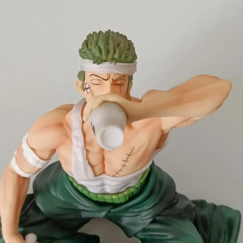 Onepiece Wano Country Bandage Zoro Drinking Swordsman Sitting Pose Figure Model Boxed Collector Anime Statue Toys Gifts For Fans