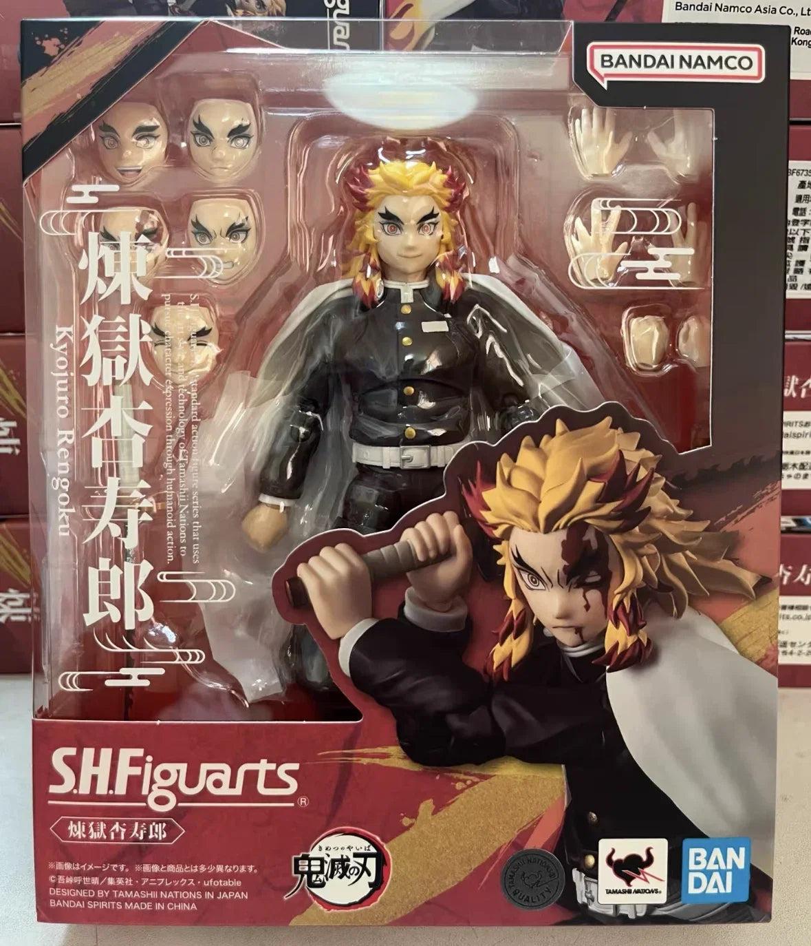 Officially Licensed BANDAI SHFiguarts Rengoku Kyoujurou Figure Anime Action Model Demon Slayer Figure Genuine Toy