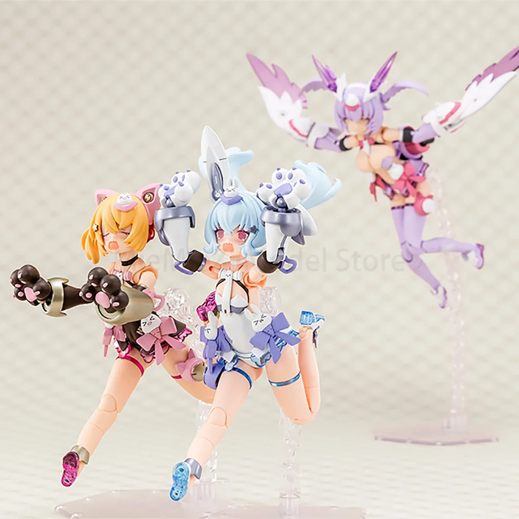 Original Genuine Kotobukiya Model Kits Megami Device PUNI MOFU Kuro Mao PUNI MOFU Yuki Tu Assembling Toys Cute Action Figure