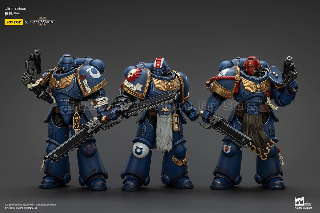 【In Stock】JOYTOY Warhammer 40K Ultramarines Titus Sergeant Gadriel Brother Chairon 3PCS Collectors Edition 1/18 Action Figures