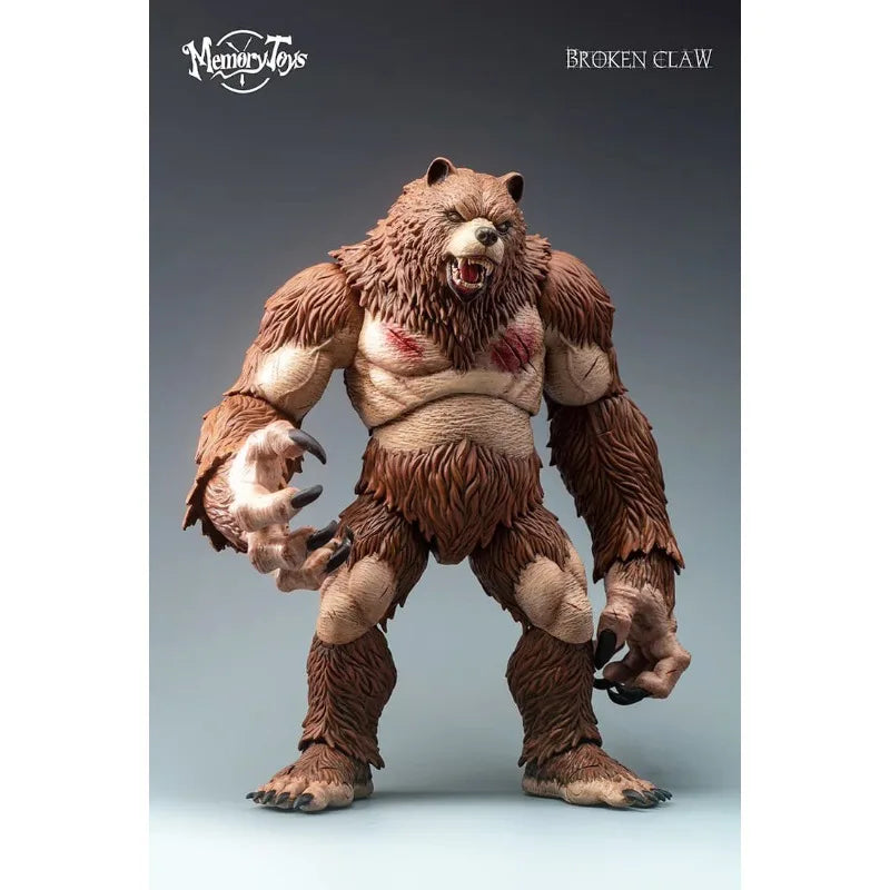 METYTOYZ Original Brown and White Bear Man Panda Warrior Broken Claw Mobile Doll Model Handmade Toy Ornament Gift Collection
