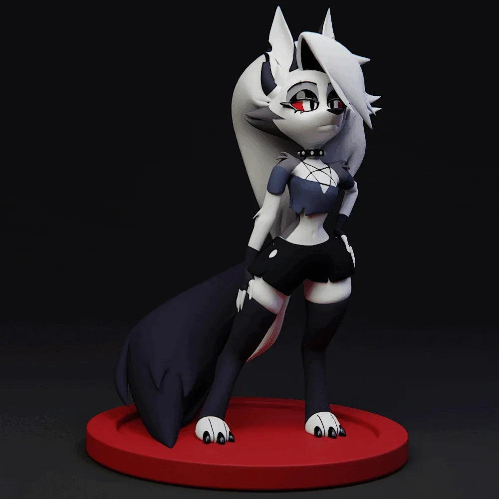 1/24 Loona wolf Sexy Resin Figurine Toy Unpainted GK Doll Unassembled 3D Print Assembly Miniature Reduction Statue Toy