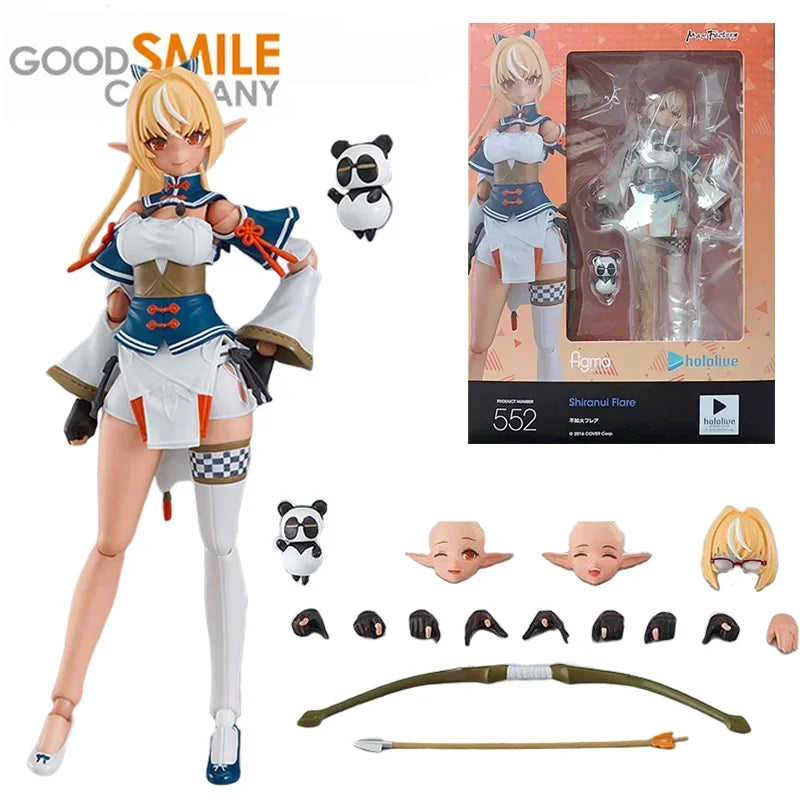 Auf Lager GSC Max Factory Original Figma 552 Hololive Shiranui Flare Anime Actionfigur Spielzeug für Jungen Mädchen Kinder Geschenke