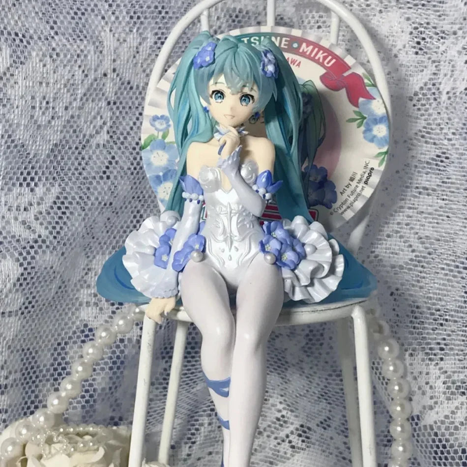 New Hatsune Miku Anime figure Flower Fairy Sailor Suit Sitting Position PVC Action Figure Model Toy Decoration Collect Gifts