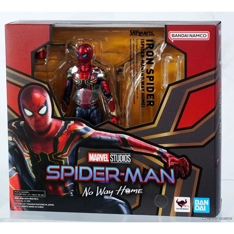 Bandai Original S.H.Figuarts Spider-Man: No Way Home Iron Spider Actionfigur Spielzeug für Jungen Mädchen Geschenk Sammlerstücke Ornamente