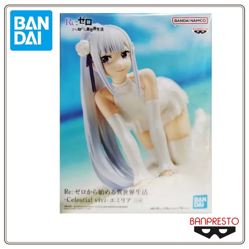 In Stock Original Banpresto Re: Zero Starting Life In Another World 13Cm Emilia Anime Model Figures Boxed Toys Gift Genuine