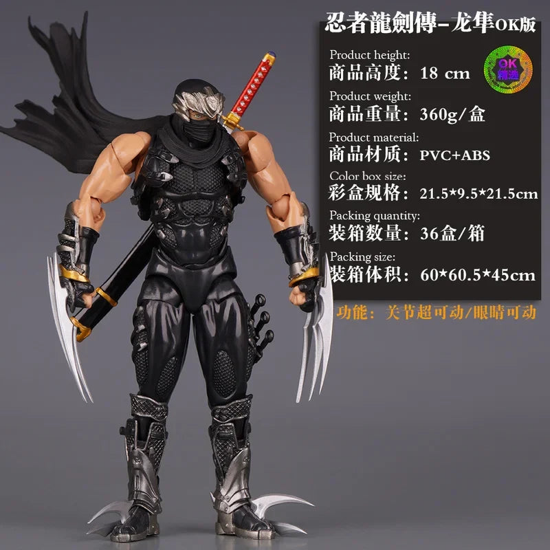 New OK version Kaiyodo Revoltech Yamaguchi Ninja Gaiden Aciton Figure Hayabusa Anime Figure Models Kit Collectible Gifts Custom