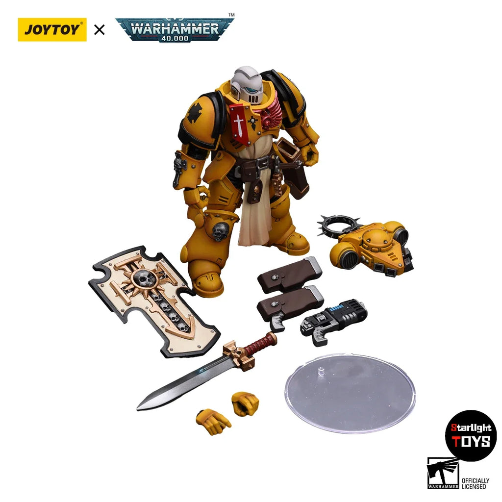 JOYTOY Warhammer 40K Primaris Space Marines Imperial Fists Bladeguard Veteran Model Toy 1/18 Action Figure