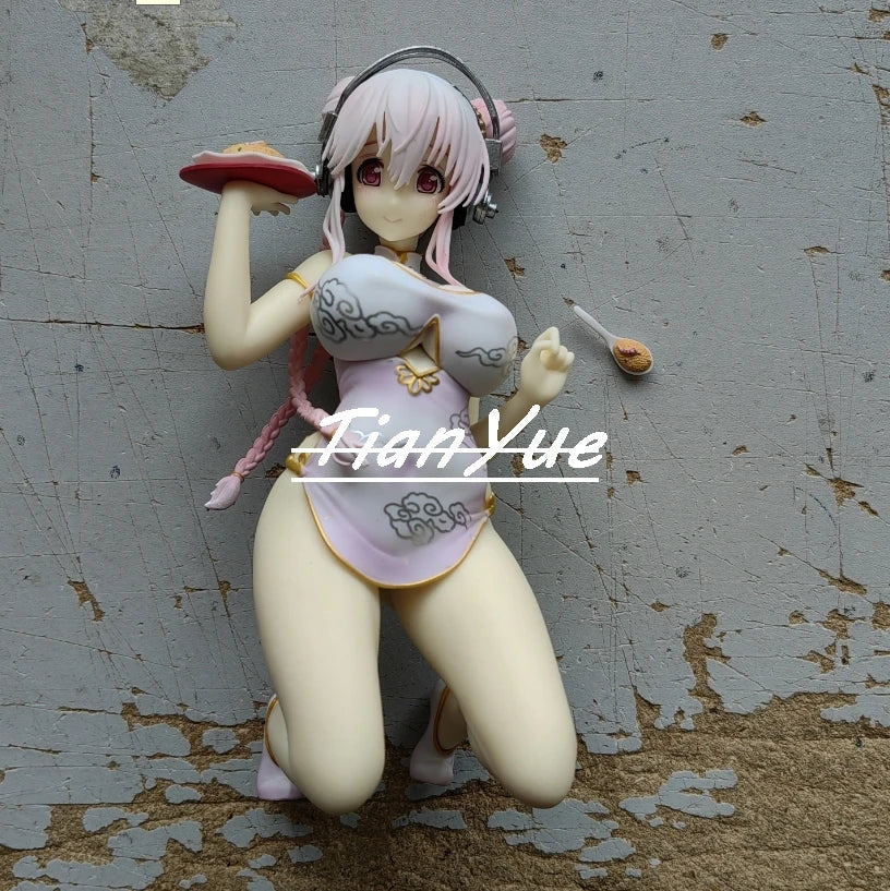 Anime Super Sonico Pink Cheongsam ver. PVC Figure Model Toys 16cm