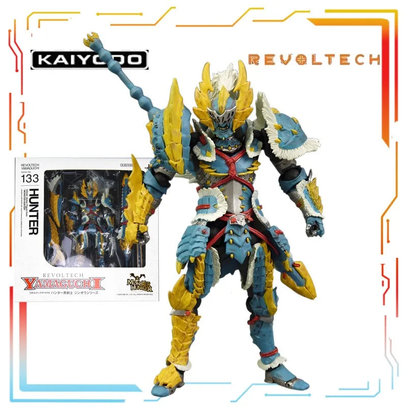 Kaiyodo Original Monster Hunter Finished Product Movable Series Male Swordsman Anime Action Figure Model Toy Model Gifts for Boy