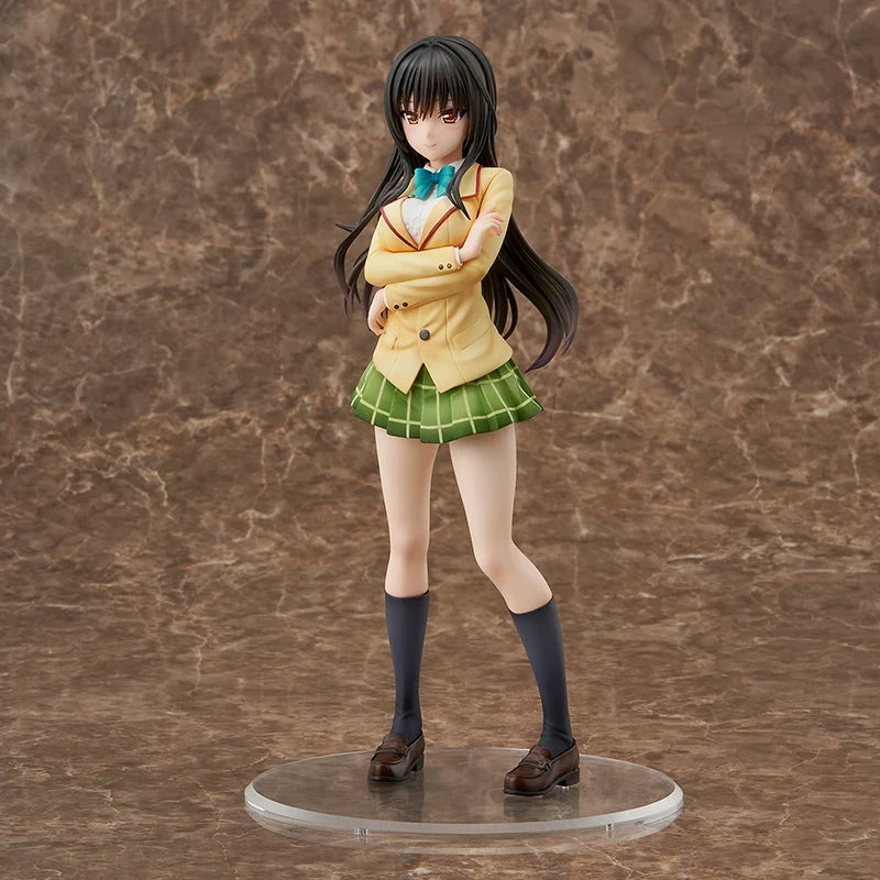 100% Original:To Love Ru Kotegawa Yui Winter uniform 25cm PVC Action Figure Anime Figure Model Toys Figure Collection Doll Gift