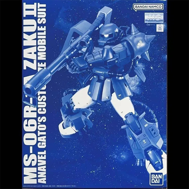 Bandai Original MG ZakuⅡ High Mobility Type MS-06R-1A 1/100 Anime Action Figure Assembly Model Toys Gifts For Children GUNDAM