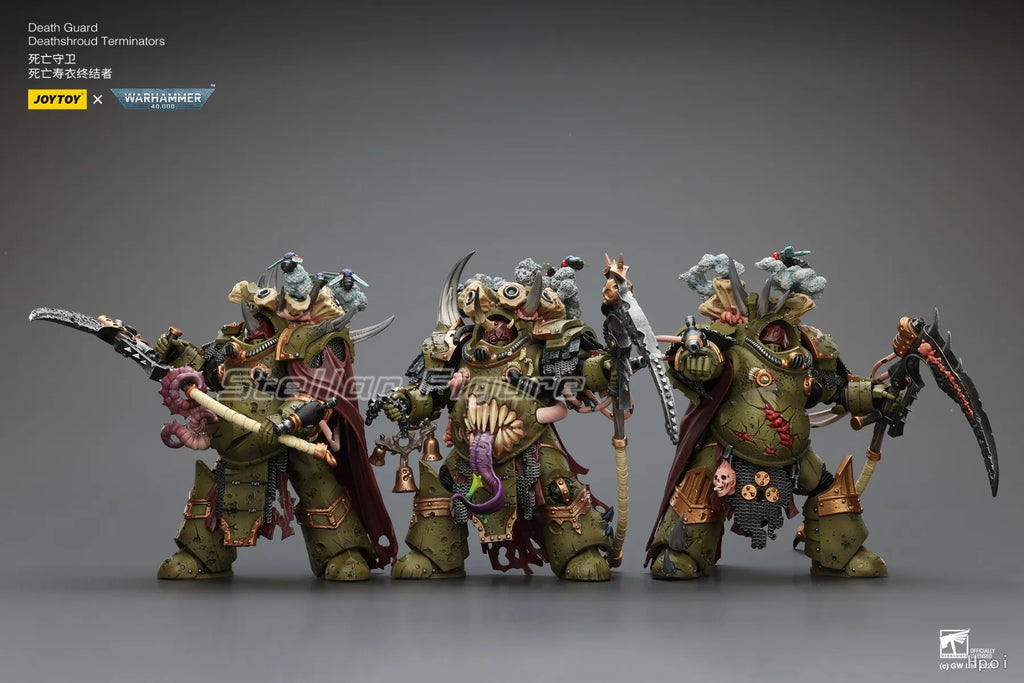 【SF】JOYTOY Warhammer 40K 1/18 Action Figure Death Guard Deathshroud Terminator Champion with Manreaper and Plaguespurter Gauntle