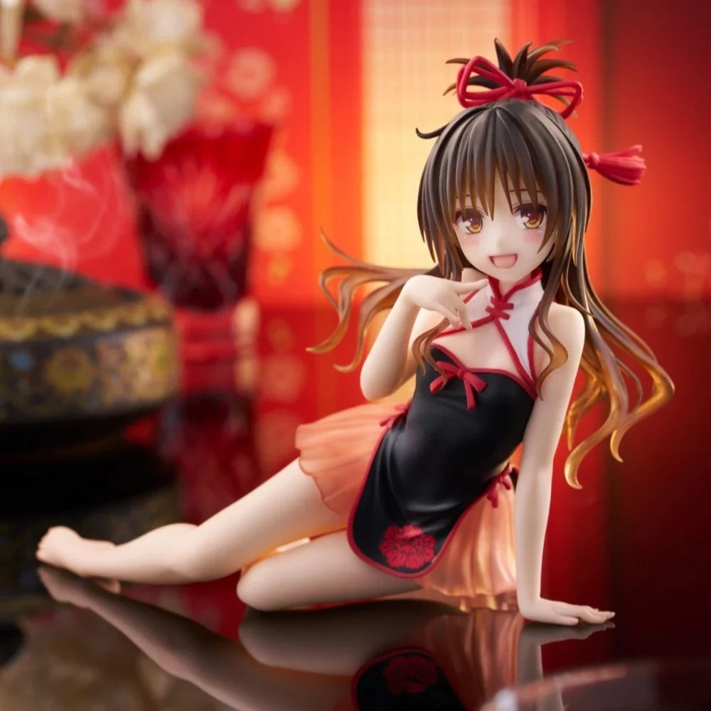 In Stock Taito Original Genuine To Love-Ru Darkness Desktop Cute Figure Yuuki Mikan Chinese Dress Ver. 13cm Model Toy Figures